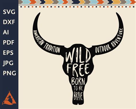 Check out our free svg files for cricut selection for the very best in unique or custom, handmade pieces from our art & collectibles shops. Bull Skull Svg Wild And Free Svg Files Inspiration Quotes ...