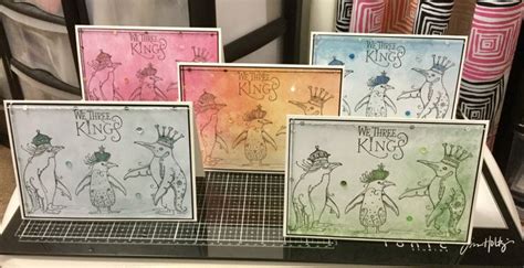 Pink Ink We 3 Kings Stamped Cards We Three Kings Cards