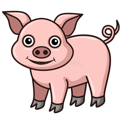 Cute Pig Cartoon Illustration Isolated Stock Vector Illustration Of