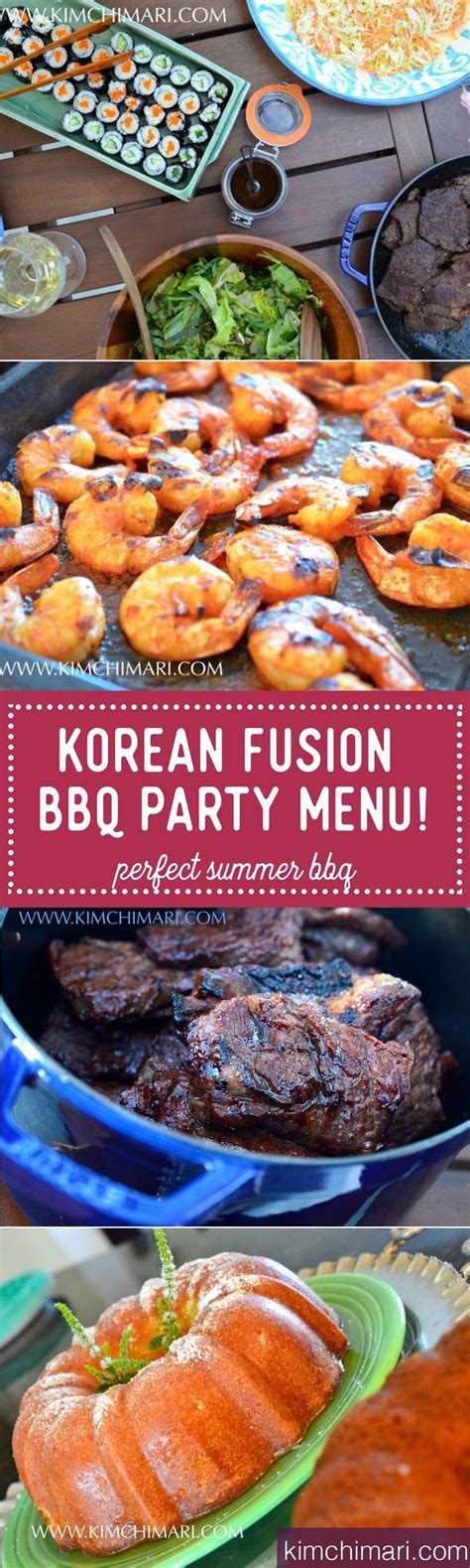 Korean Bbq Fusion Dinner Menu And Recipes Recipe Bbq Seafood Bbq