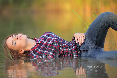 Flickriver Photoset Girl In Wet Super Skinny Jeans And Shirt By Wetlook With Wetfoto