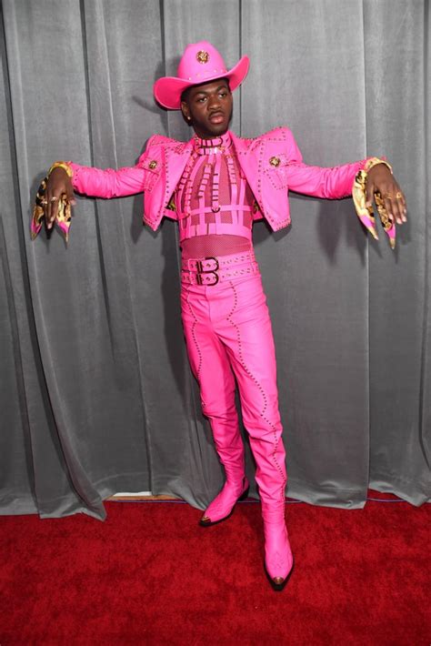 Lil Nas Xs Pink Versace Cowboy Outfit At The Grammys 2020 Popsugar