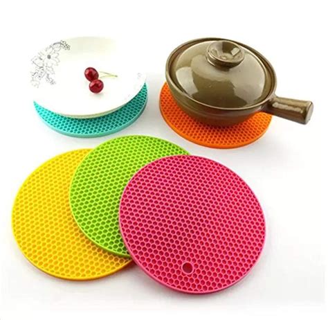 Buy Ruku Silicone Round Hot Pot Holder Heat Resistant Disc Pads Kitchen Insulation Anti Slip
