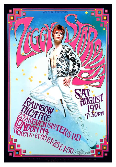 David Bowie Ziggy Stardust Poster Tribute To Historic 1972 Rainbow