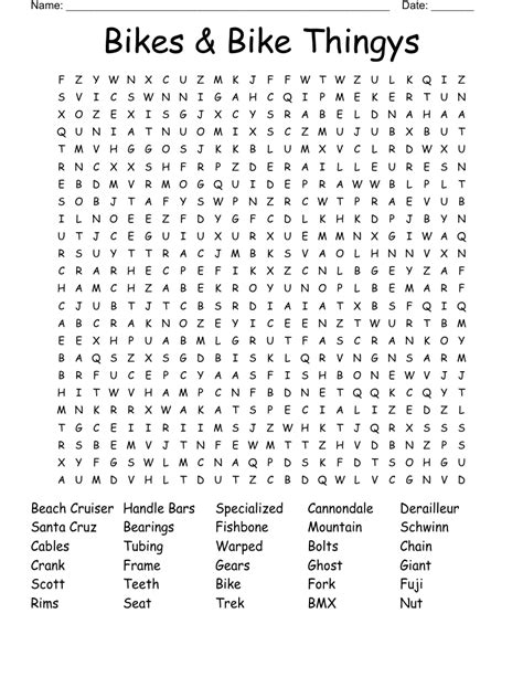 Cycling Crosswords Word Searches Bingo Cards Wordmint