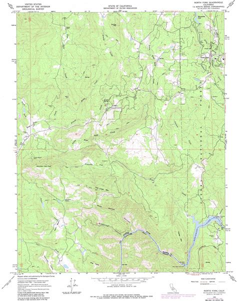North Fork Topographic Map 124000 Scale California
