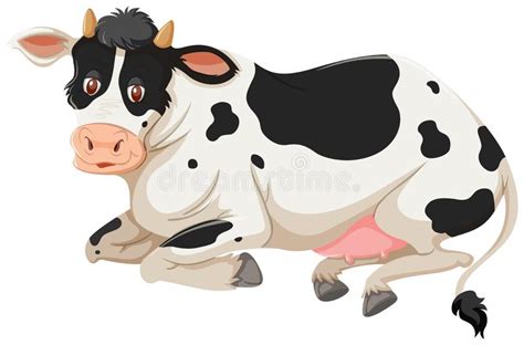 Laying Cow Cartoon Stock Vector Illustration Of Cattle