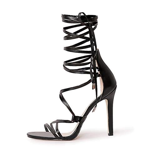 Onlymaker Womens Gladiator Ankle Strap Lace Up Open Toe Stiletto