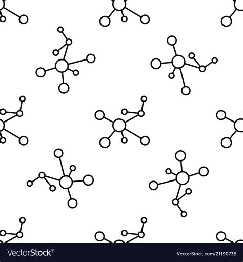 Atom Line Seamless Pattern On White Background Vector Image