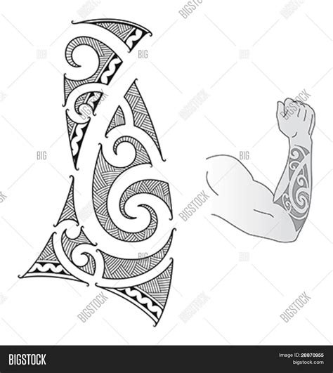 Maori Style Tattoo Design Fit For A Forearm Stock Vector And Stock
