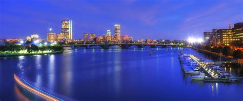 Boston Skyline Panoramic At Night Photograph By Joann Vitali Pixels