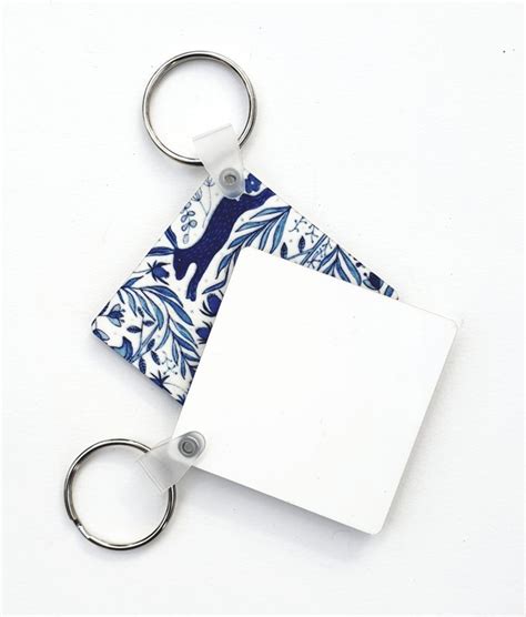 Blank Square Glossy Keyrings Pack Of 20 Blanks Sublimation