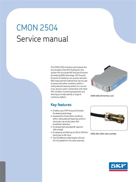 Skf Cmon 2504 Service Manual Pdf Download Manualslib