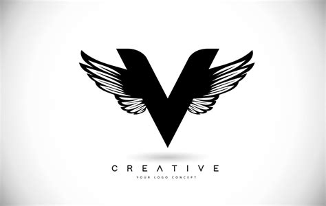 V Letter Logo With Wings Creative Wing Letter V Logo Icon Design