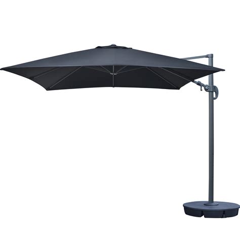 Island Umbrella Santorini Ii 10 Ft Square Cantilever Umbrella In Black