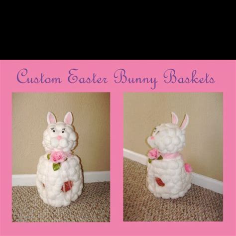 Cotton Ball Easter Bunny Basket On Esty Custom Easter Bunny Custom