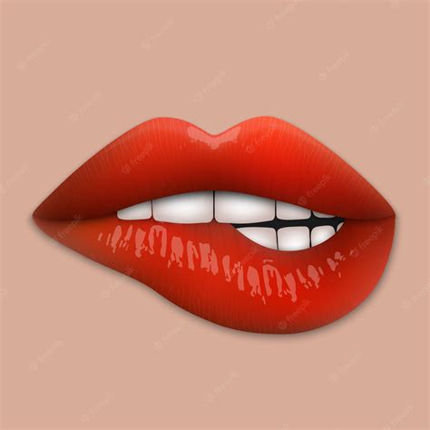 Premium Vector Realistic 3d Red Lips Isolated