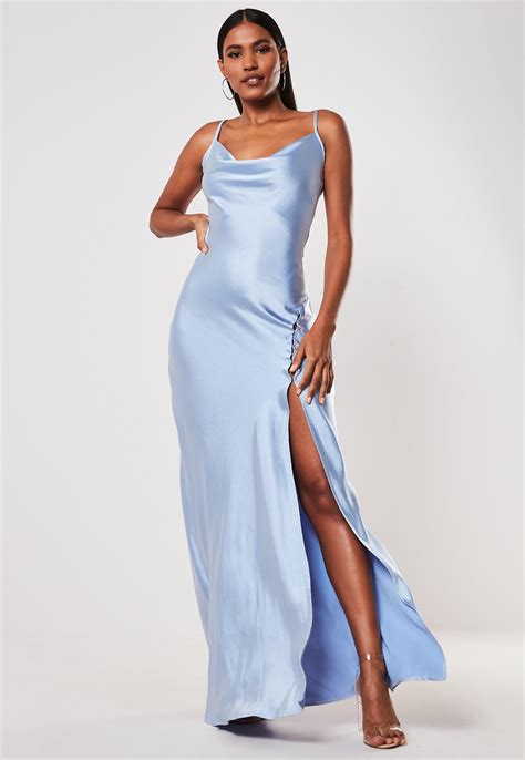 Cheap Silky Blue Dresses A