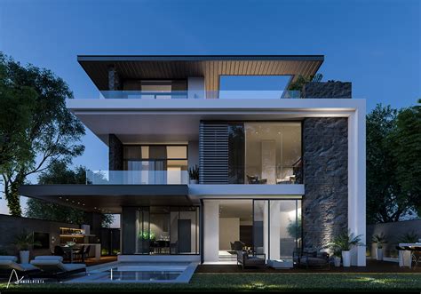 Modern Private Villa Exterior And Interior On Behance Modern Villa