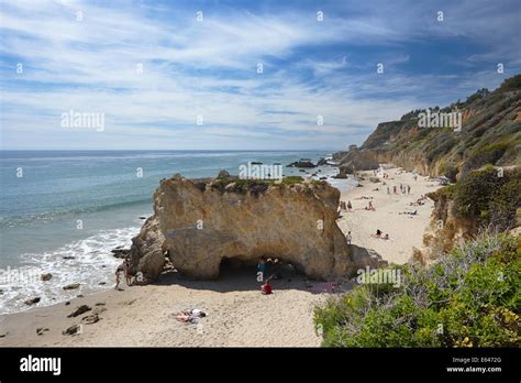 Big Rock On El Matador Beach Near Malibu California Usa Stock Photo