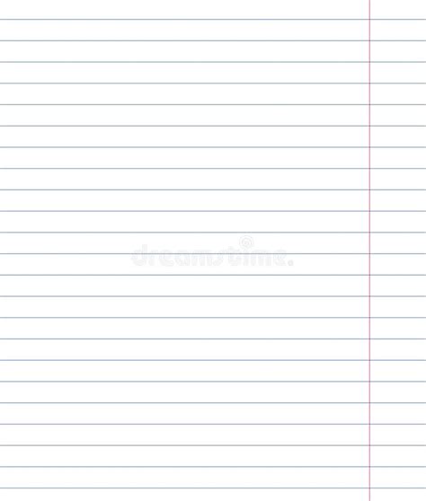 Blank Lined Notebook Sheet With Diagonal Lines And Red Margin Stock