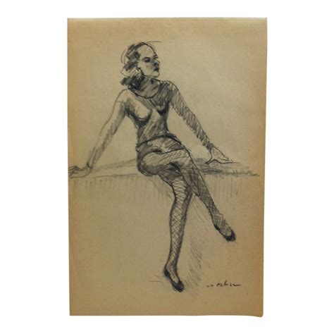 1962 Vintage Sitting Dancer Tom Sturges Jr Drawing Chairish