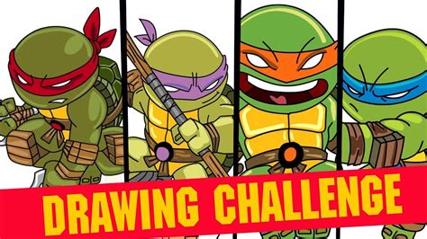 How To Draw Teenage Mutant Ninja Turtles Teenage Mutant Ninja Turtles Drawing Challenge YouTube