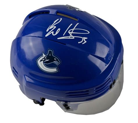 bo horvat autographed vancouver canucks blue nhl mini helmet house of hockey