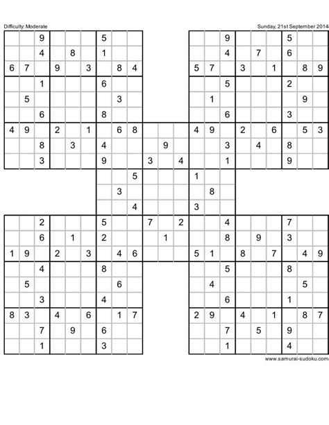 Samurai Sudoku Samurai Sudoku Sudoku Puzzles Sudoku Printable Sudoku