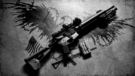 Free Download Ar 15 Rifle On The Ground Wallpaper Photography