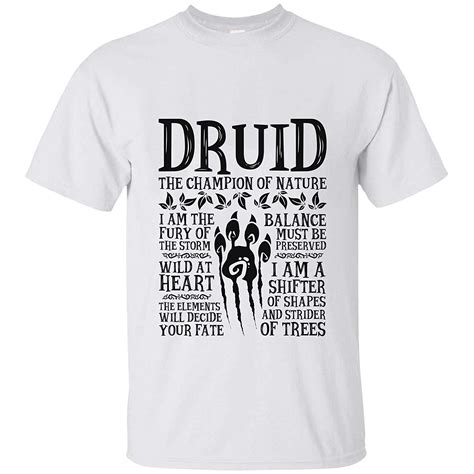 Druid The Champion Of Nature Dungeons Dragons Black 4 T Shirt For