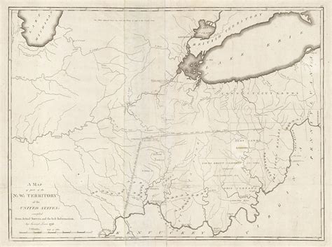 Samuel Lewis Landmark Map Of The Northwest Territory Rare And Antique Maps