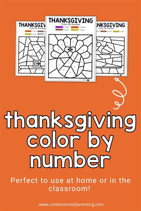 Thanksgiving Color By Number Sheets