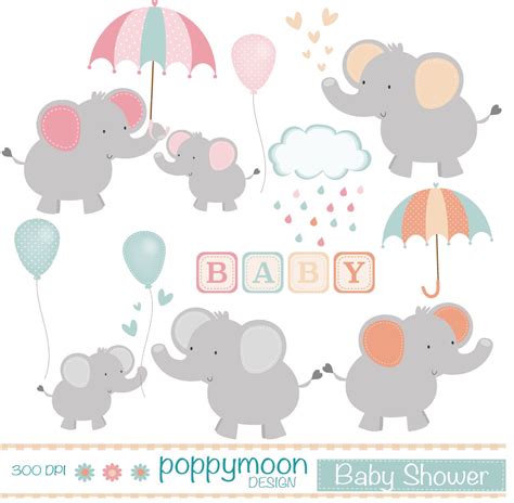 elephant-baby-shower-digital-clip-art-set-etsy-digital-clip-art-set,-clip-art,-baby-elephant