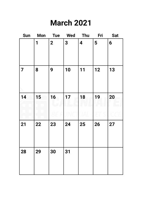 The 2021 malayalam calendar contains important festivals in kerala and uses malayalam language to mention nakshatram and festival details. Free March 2021 Calendars | 2021 Blank Printable Templates