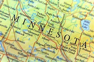 Mapa geográfico del estado de Minnesota con ciudades importantes 2023