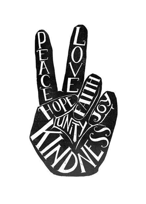 Peace Sign Art Print Peace And Love Inspirational Wall Art Etsy In