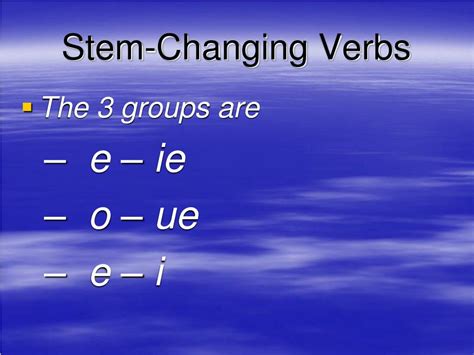 Ppt Present Tense Stem Changing Verbs Powerpoint Presentation Free