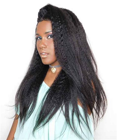 Kinky Straight Wigs Full Lace Human Hair Natural Looking