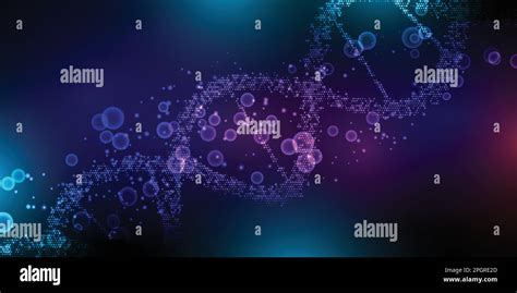 Abstract Medical Banner With Dna Strands And Virus Cells Stock Vector