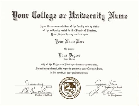 Printable Fake Degree Certificate Customize And Print