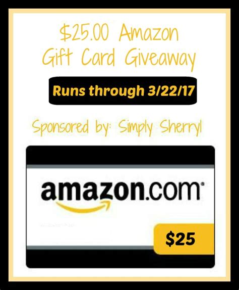 Amazon T Card Giveaway Simply Sherryl