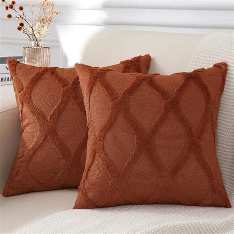 Decoruhome Decorative Throw Pillow Covers 18x18 Set Of 2