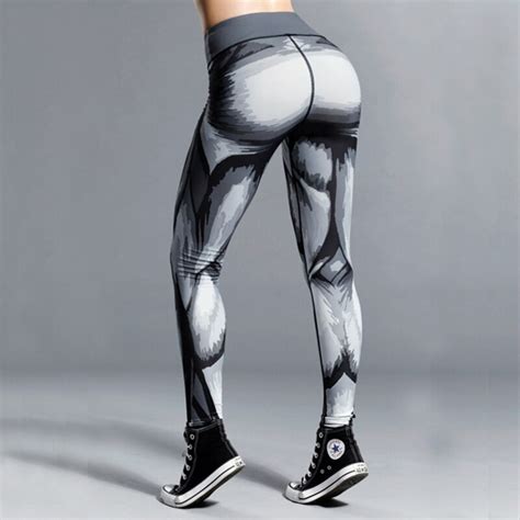 normov sexy push up leggings women workout muscle printed leggins female high waist pants femme