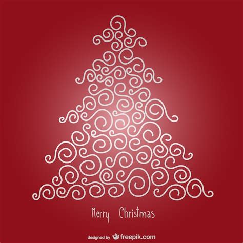 Free Vector Merry Christmas Card With Minimalist Tree