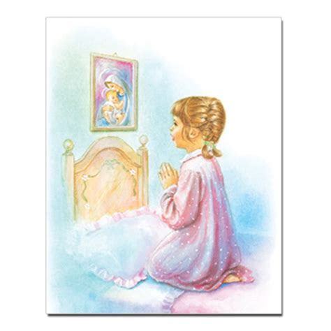 Girl Praying On Bed Carded 8x10 San Francis