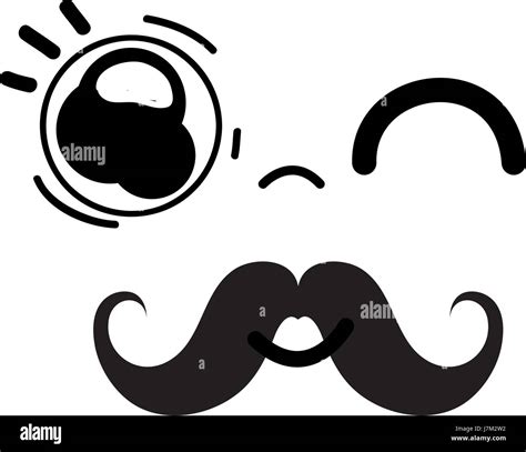 Kawaii Cute Funny Face With Mustache Stock Vector Image And Art Alamy