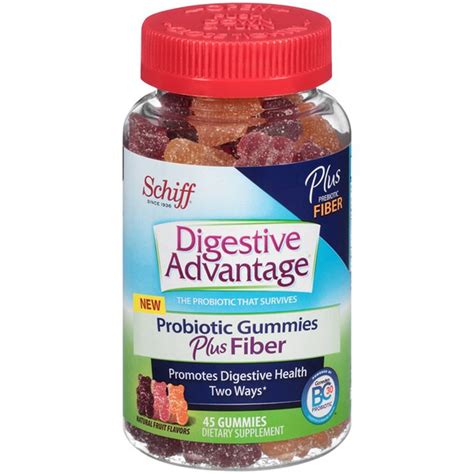 Schiff Vitamins Digestive Advantage Probiotic Gummies Plus Fiber My