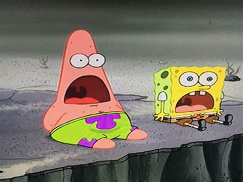 Spongebob And Patrick Shocked Reactions