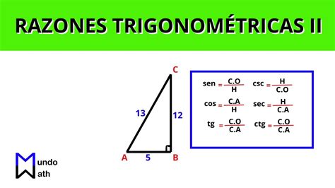 Razones Trigonométricas De Ángulos Agudos Parte 02 Youtube